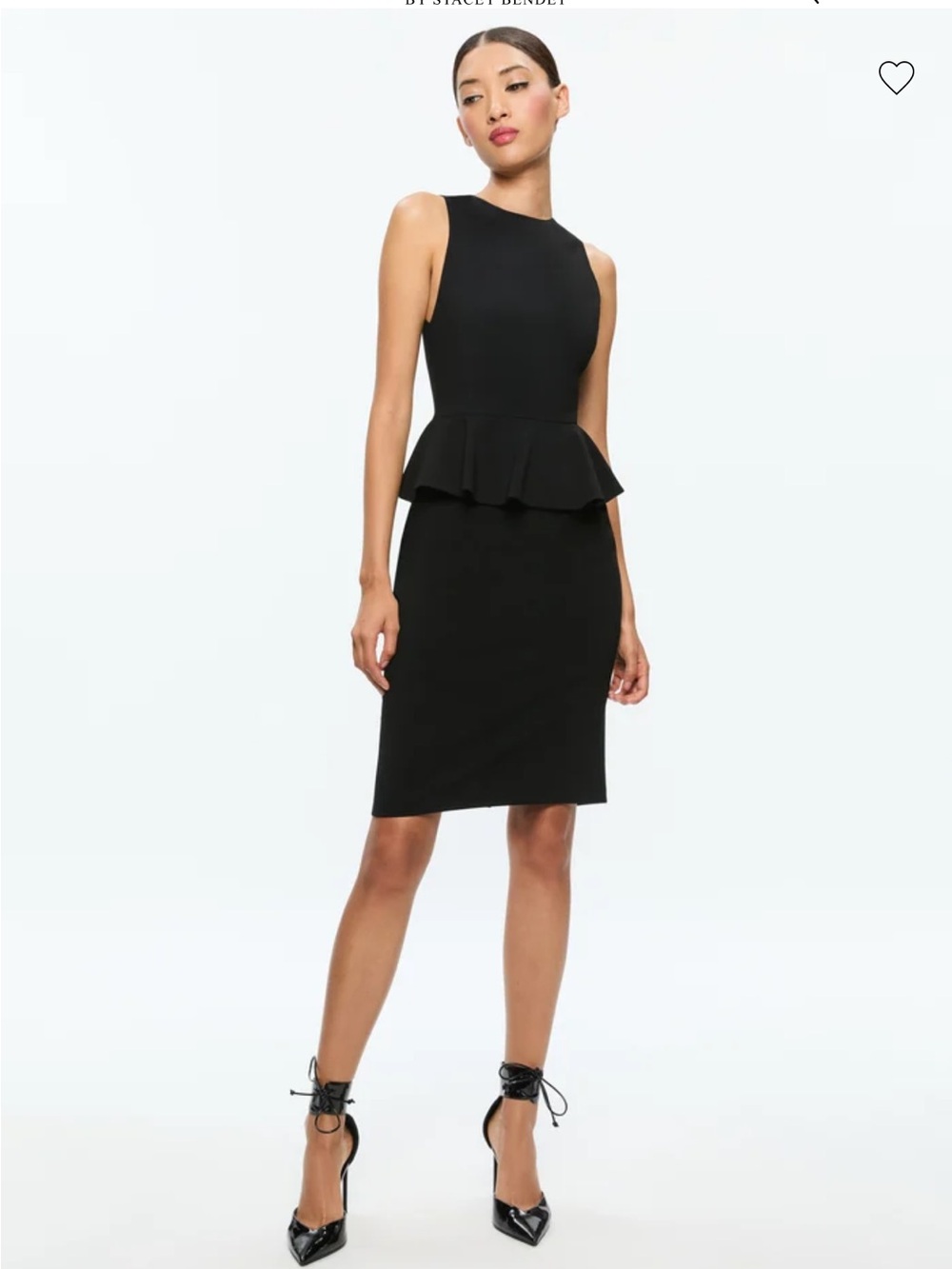 Alice + Olivia Black Sleeveless Peplum Midi Dress size 2